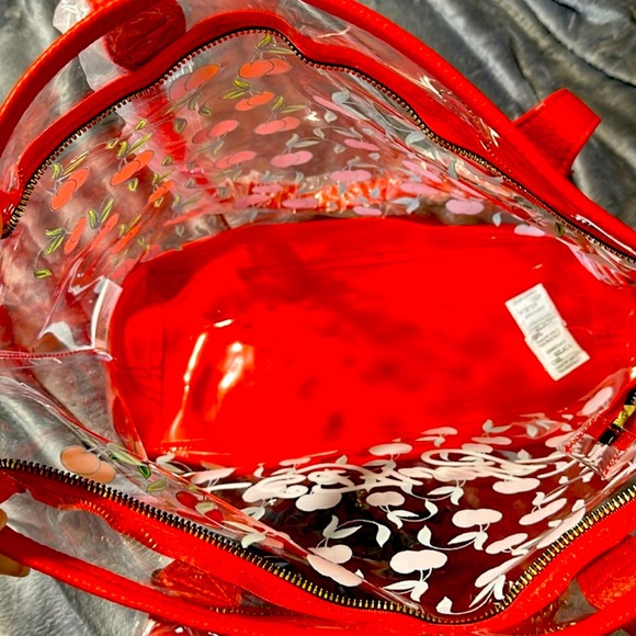 ED HARDY CHERRY LARGE CLEAR TOTE NWT - Picture 9 of 10